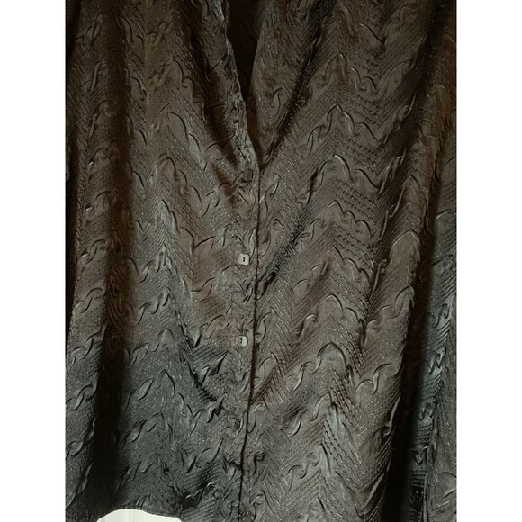 Cato Woman Black Textured Button Up Blouse 22/24W - Picture 2 of 6